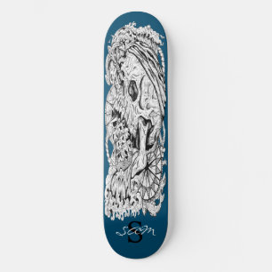 skateboard Monogram  Skeleton Blue Anchor 