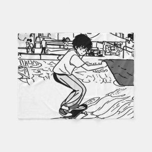 Skateboard Moves - Young Skateboarder Fleece Blanket