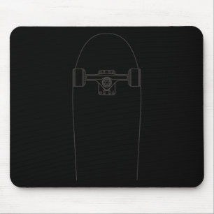 Skateboard Outline - Skater Skateboarding Vintage Mouse Pad