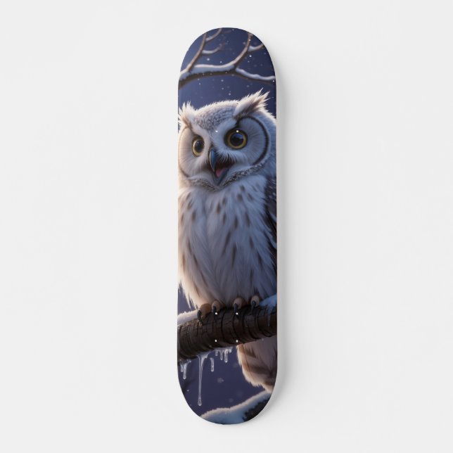 Skateboard Owl in the Cold Winter (Front)