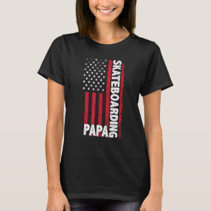 Skateboard Papa American Flag Father's Day Men's T-Shirt
