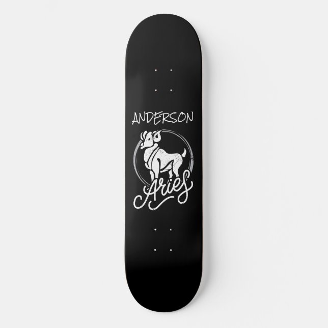 skateboard Personalised Aries Zodiac Sign Ram (Front)