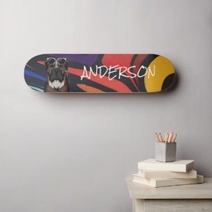 Skateboard Personalised  Graffiti family dog  