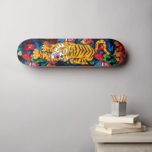 Skateboard Personalised Graffiti Orange Tiger