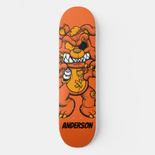 Skateboard Personalised Orange Ted Zombie