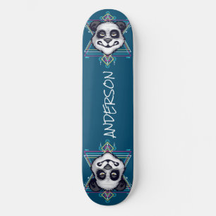 skateboard Personalised Panda Head Sacred Geometry