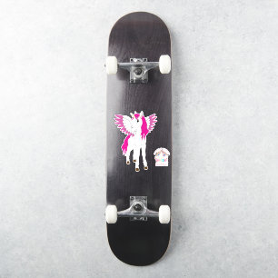 Skateboard Pink Cute Unicorns