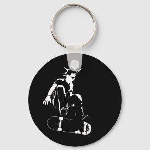 skateboard punk key ring