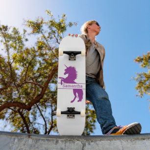 Skateboard Purple Unicorn