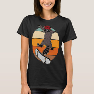 Skateboard racoon stunts skate hall skater roller T-Shirt