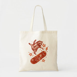 Skateboard Racoon Y2K 90s Style Tote Bag