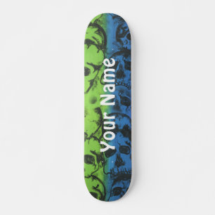 Skateboard - Rainbow Skull - Customise w Your Name