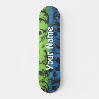 Skateboard - Rainbow Skull - Customise w Your Name