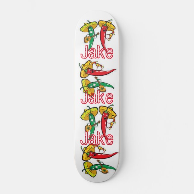 Skateboard Red Green Pepper (Front)