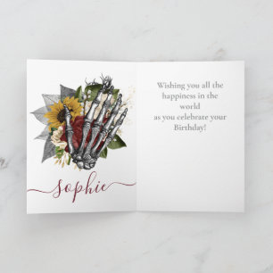 Skateboard Red Skull  Granddaughter birthday card