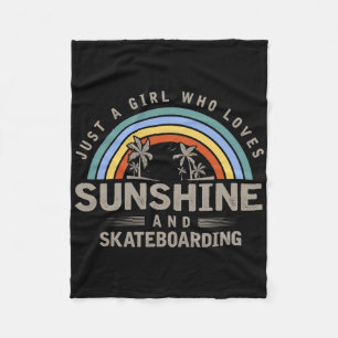 Skateboard Shirt. A Girl Who Loves Sunshine1 Fleece Blanket