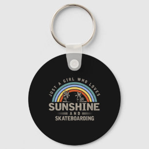 Skateboard Shirt. A Girl Who Loves Sunshine1 Key Ring