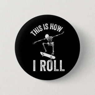 Skateboard Shirt Boys Skateboarding Kids Men Skele 6 Cm Round Badge