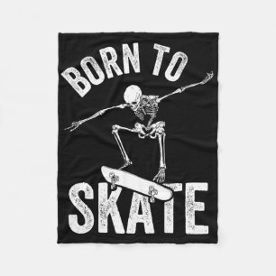 Skateboard Shirt Boys Skateboarding Kids Men Skele Fleece Blanket