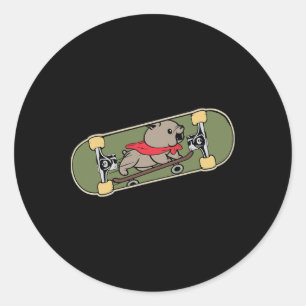 Skateboard Shirts For Kids Ages 6-12 Skateboarding Classic Round Sticker