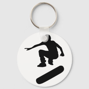 skateboard silhouette key ring
