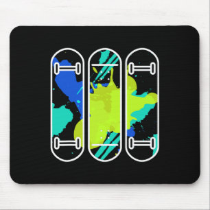 Skateboard Skate Skateboarding 90s Aesthetic Paint Mouse Pad