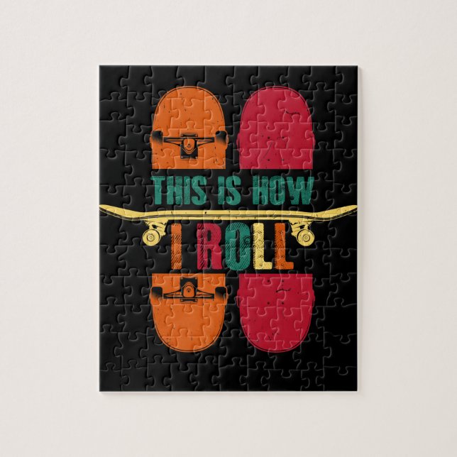 Skateboard Skateboarder Gift Funny Jigsaw Puzzle (Vertical)