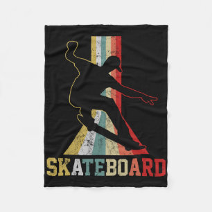 Skateboard Skateboarder Skateboarding Retro Vintag Fleece Blanket