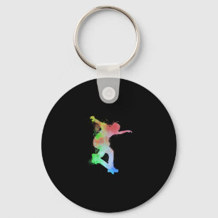 Skateboard Skateboarder Watersplash Skater - Skate Key Ring