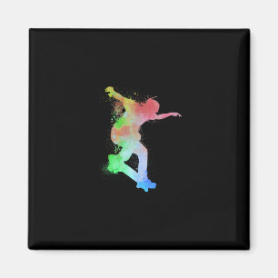 Skateboard Skateboarder Watersplash Skater - Skate Magnet