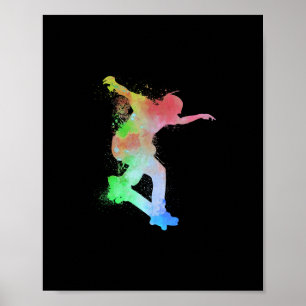 Skateboard Skateboarder Watersplash Skater - Skate Poster