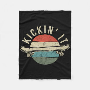Skateboard Skateboarding Gift For Skateboarder Ret Fleece Blanket