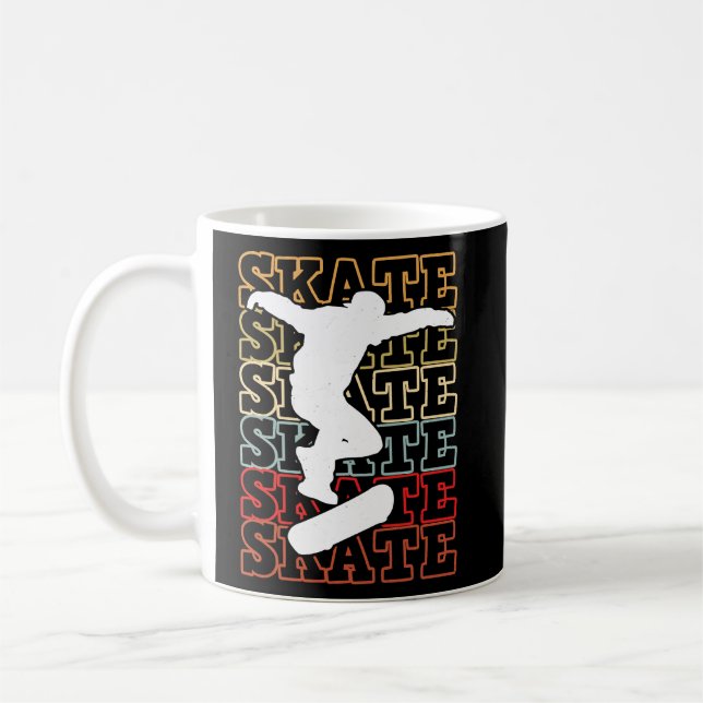Skateboard Skateboarding Retro Boarder Stunt Fun S Coffee Mug (Left)