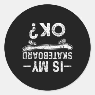 Skateboard Skateboarding Skateboarder Vintage Gift Classic Round Sticker