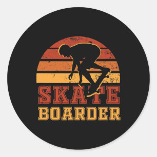 Skateboard Skateboarding Skateboarders Skater Appa Classic Round Sticker