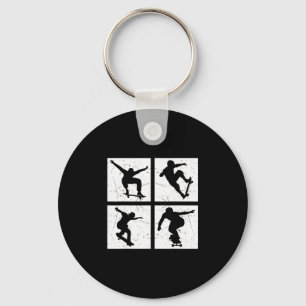 Skateboard Skater Boys Skateboarders Kids Skateboa Key Ring