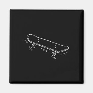 Skateboard Skater Distressed Cool Gift Skateboardi Magnet
