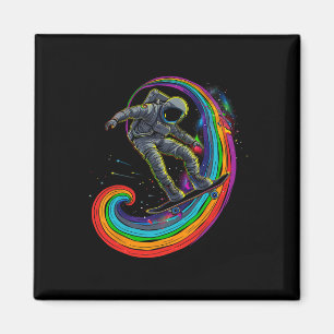 Skateboard Skater Galaxy Space Astronaut Skateboar Magnet