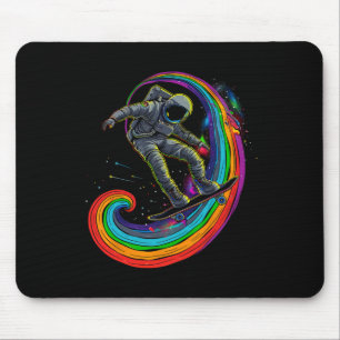Skateboard Skater Galaxy Space Astronaut Skateboar Mouse Pad