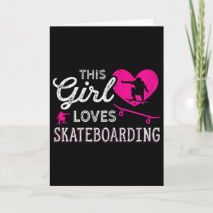 Skateboard Skater Girl Vintage - Skateboarding Wom Card