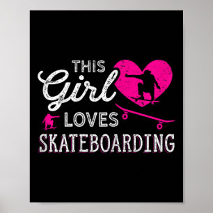 Skateboard Skater Girl Vintage - Skateboarding Wom Poster