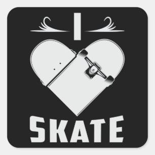 Skateboard Skater Kickflip Skating Skate Gift Idea Square Sticker