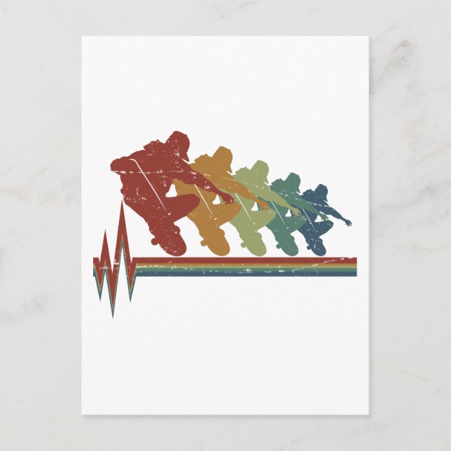 Skateboard Skater Skate Skateboarder Skateboarding Postcard (Front)