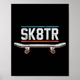 Skateboard Skater Skateboarder Retro Vintage Skate Poster