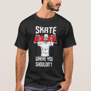 Skateboard Skater Skateboarding Men Women Skeleton T-Shirt