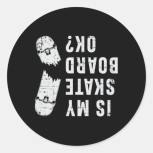Skateboard Skater Skating Skate Skateboarding Gift Classic Round Sticker