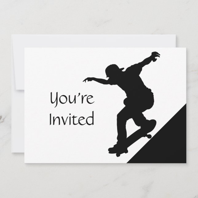 Skateboard Skating Park Party Invite (Front)
