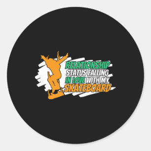 Skateboard Skating Skateboarding Skater Complicate Classic Round Sticker