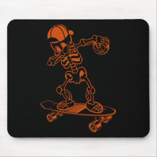 Skateboard Skeleton Cap Cool Trick Ollie Mouse Pad