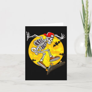 Skateboard Skeleton Funny Halloween Costume Skate  Card